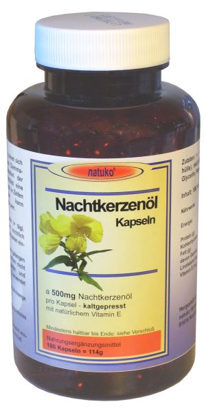 Nachtkerzenöl Kapseln, 180 St. a 500mg